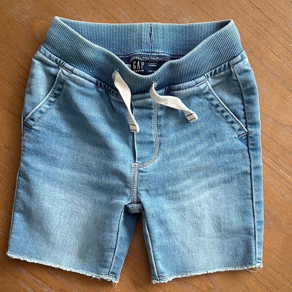 GAP Light Blue Denim Shorts with Drawstring